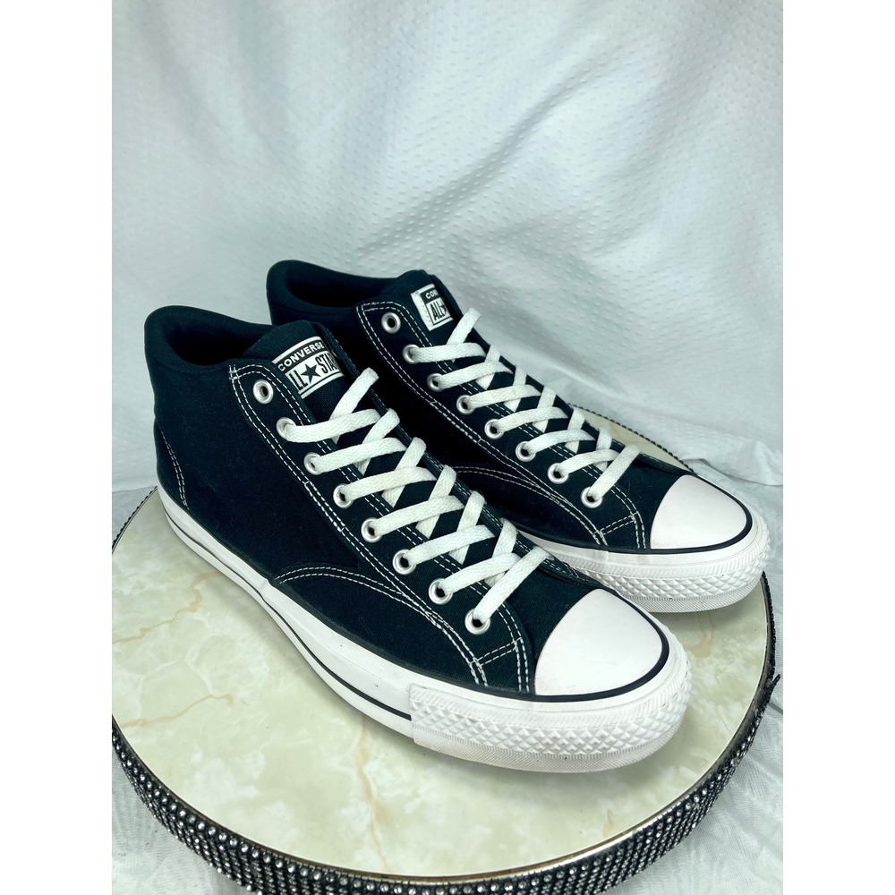 Converse High Top Skate Shoes Mens 13 Black Canvas Comfort Streetwear Sneakers
